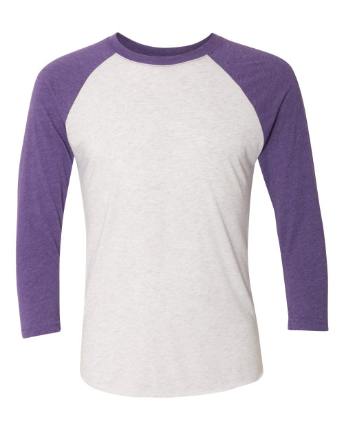PURPLE RUSH SLEEVES/ HEATHER WHITE BODY-1