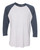 INDIGO SLEEVES/ HEATHER WHITE BODY-1