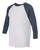 INDIGO SLEEVES/ HEATHER WHITE BODY-3