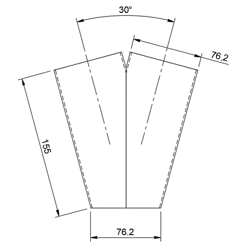 2 onto 1 Merge Collector 3 inch - Dimensions