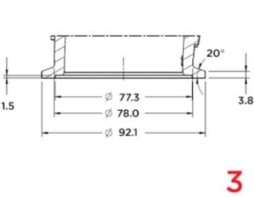 Garrett G40 - G42 - G45 Turbo Inlet V-band Flange - Dimensions Garrett G40 - G42 - G45 Turbo Inlet V-band Flange - Dimensions