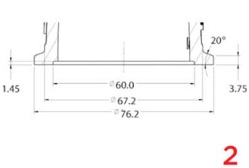 Garret G25 - G30 - G35 Turbine Inlet V-band Flange - Dimensions Garret G25 - G30 - G35 Turbine Inlet V-band Flange - Dimensions