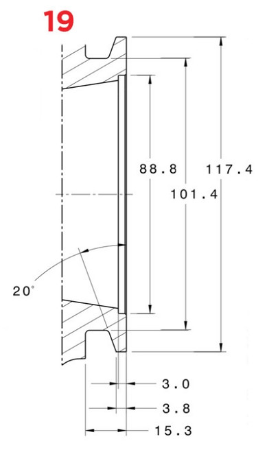 Garrett G40, G42, G45 (with T4 Turbine Inlet) - Garrett Drawing #19