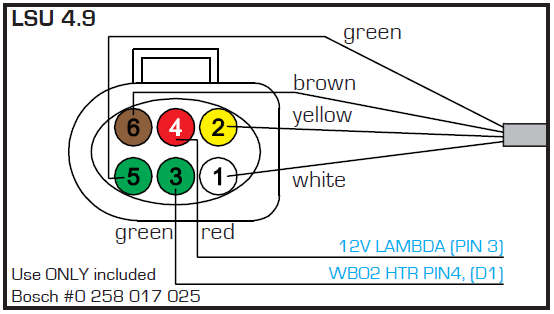 LSU 4.9 O2 Sensor Connector Pinout Wiring