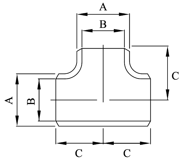 Steam Pipe Tees Dimensions - Mild Steel