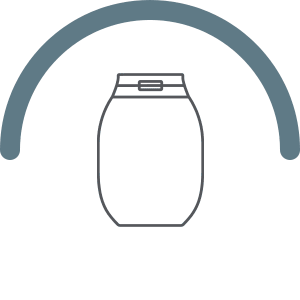 Bottle with loading spinner circle