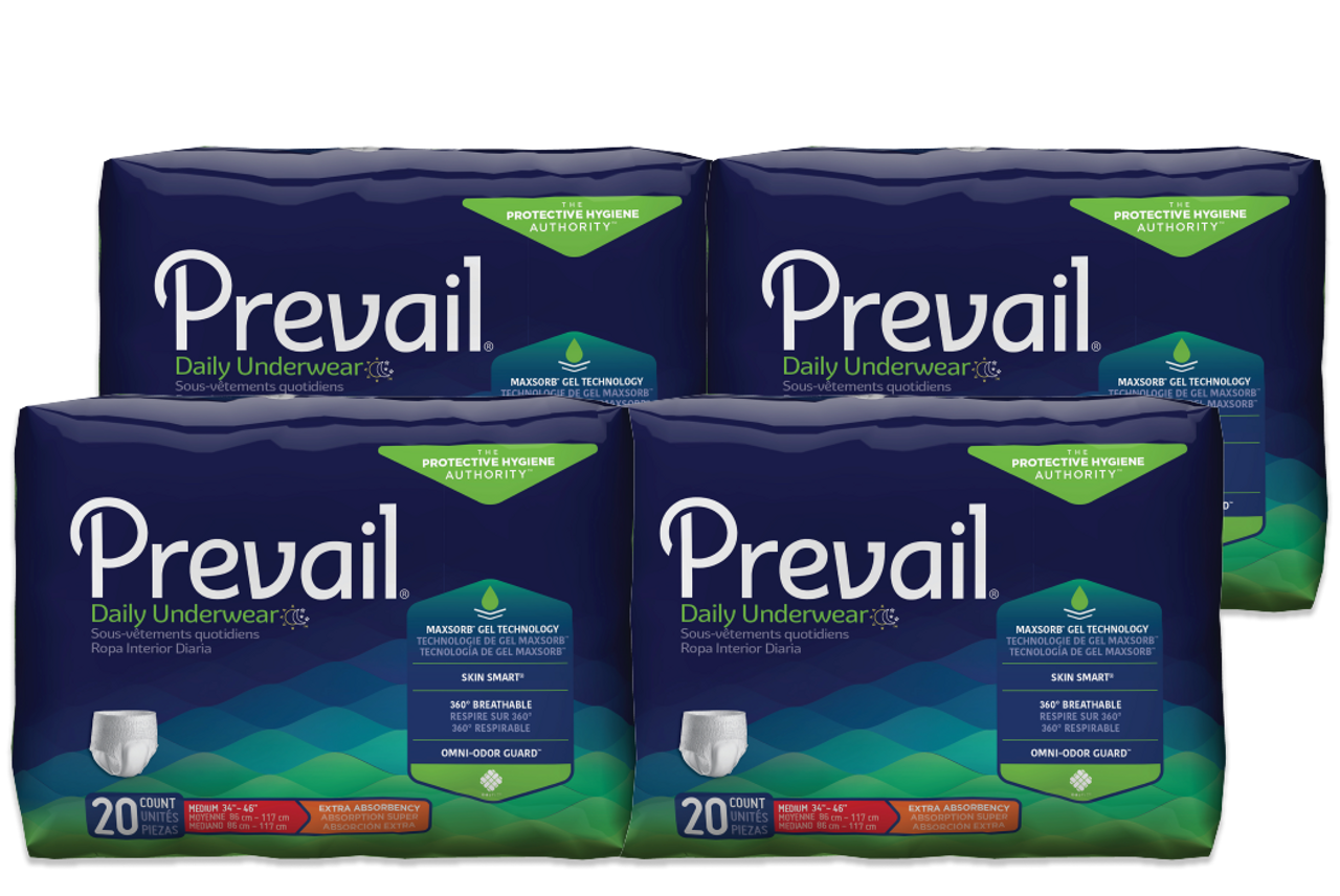  Prevail Adult Incontinence Briefs, Medium Heavy Absorbency, 20  Count : Health & Household