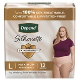 Depend Silhouette for Women Adult Heavy Absorbent Waistband Style Disposable Underwear
