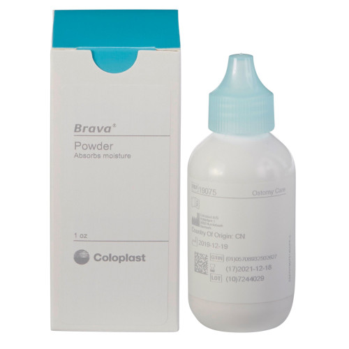 Coloplast Brava Ostomy Powder 19075 1 OZ product packaging bottle display