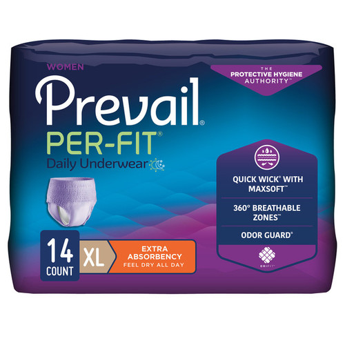 Prevail Per-Fit Protective Underwear for women bag display
