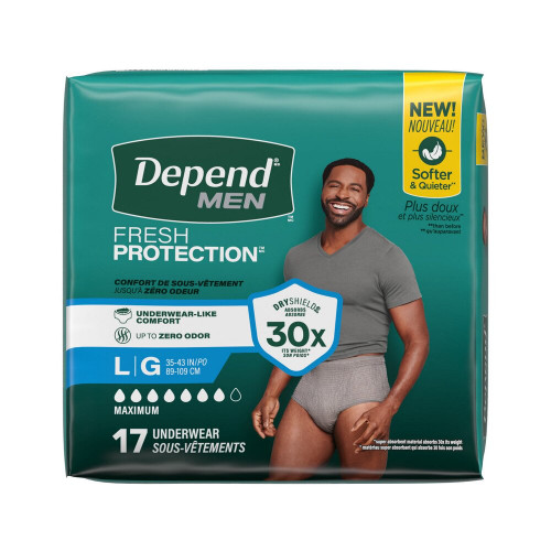 Depend FIT-FLEX Underwear for Men Size L & XL