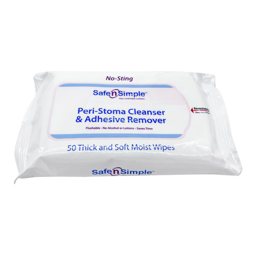 Safe n’ Simple adhesive remover wipes for ostomy care