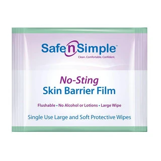 Safe n Simple no-sting skin barrier wipes alcohol-free 5x7