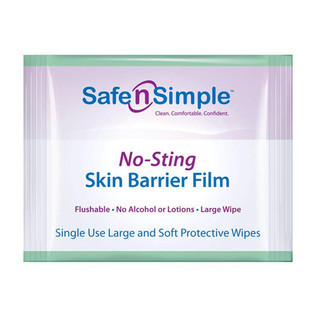 Safe n Simple no-sting skin barrier wipes alcohol-free 5x7