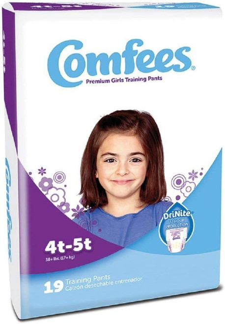 Female Toddler Training Pants Comfees Disposable Moderate Absorbency, 4T-5T