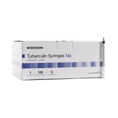 General Purpose Syringe McKesson 1 cc Blister Pack Luer Slip Tip w/o Safety 16-ST1C main box display