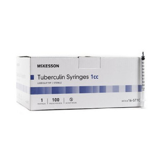 General Purpose Syringe McKesson 1 cc Blister Pack Luer Slip Tip w/o Safety 16-ST1C main box display