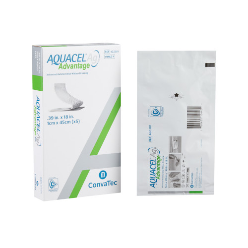 Aquacel Ag Advantage Silver Dressing Rope .39 x 18 Inch Sterile