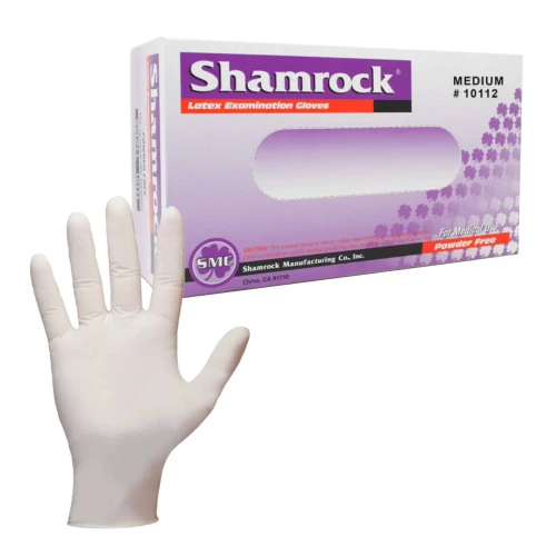 Powder-free latex examination gloves with textured fingertips for medical use