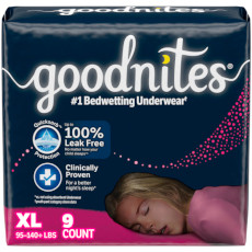 GoodNites Girls Youth Pants XL Packaging