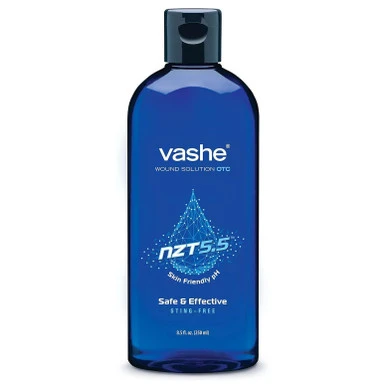 Blue 8.5 ounce bottle of Vashe nonsterile antimicrobial wound cleanser