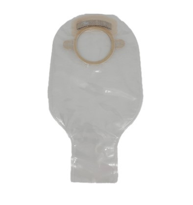 Safe N Simple 12" Drainable 2-Piece Transparent Pouch with Filter with beige 1 3/4" Flange