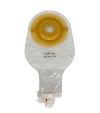 Safe N Simple 9 inch Convex Pre-Cut Extended Wear Urostomy 1-Piece Transparent Pouch with Flip Flow 