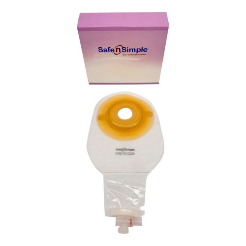 Safe N Simple 1 Piece Drainable Pouch Convex Transparent 1.25 inch Stoma Opening