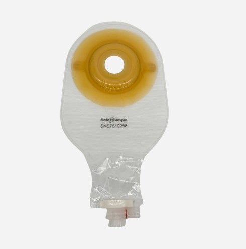 Safe n Simple 1 Piece Convex Drainable Urostomy Pouch Transparent Extended Wear 1 1/8 in Opening