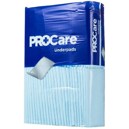 ProCare CRF-150 21x34 disposable underpad with blue backing – front view