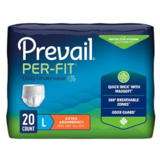 Bag of 20 count adult daily underwear unisex with Quick Wick with maxsoft, 360 breathable zones, and