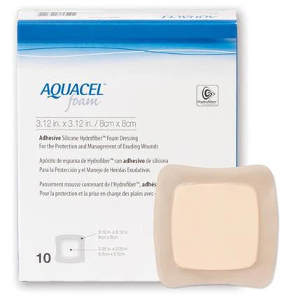 AQUACEL adhesive foam dressing 3.12 x 3.12 inch 420804.