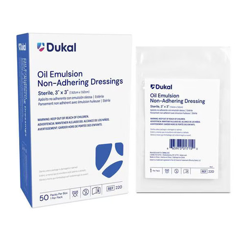 Impregnated Non-Adherent Dressing Dukal Knitted Fabric Petrolatum Oil Emulsion Sterile 3x8