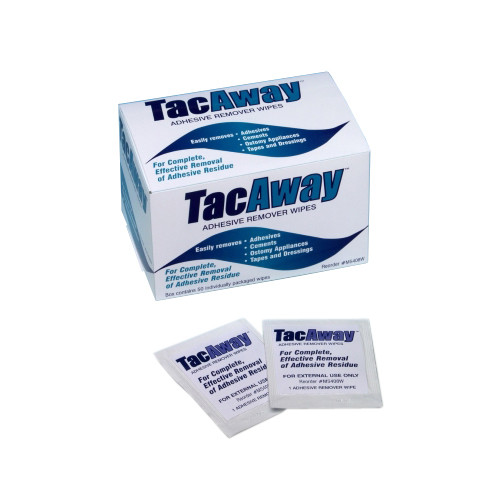 TacAway Adhesive Remover Wipes Non-Acetone / 50 per box
