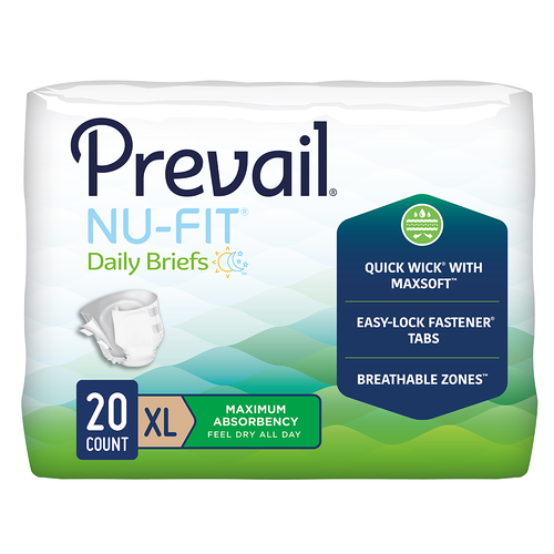 Prevail Nu-Fit Maximum Adult Brief XL bag pack