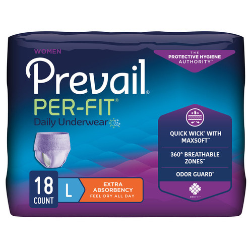 Prevail Per-Fit Protective Underwear for women bag display