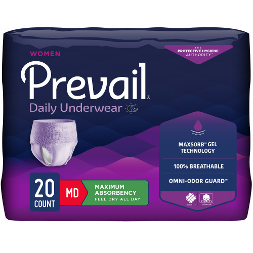 Prevail Maximum Absorbency Incontinence Underwear for Women case