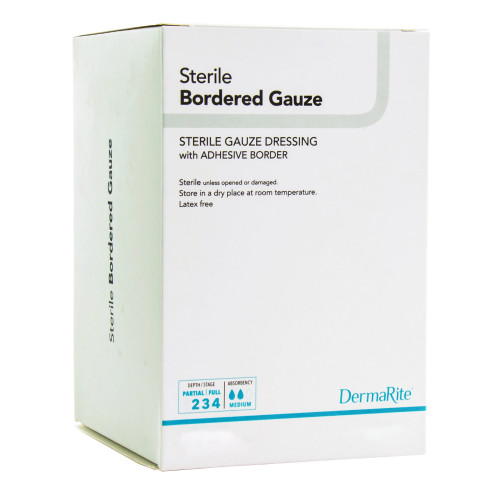 DermaRite Sterile Bordered Dressing 4 x 8