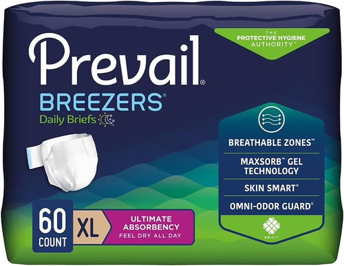 Prevail Breezers Ultimate Absorbency Adult Briefs, PVB-014