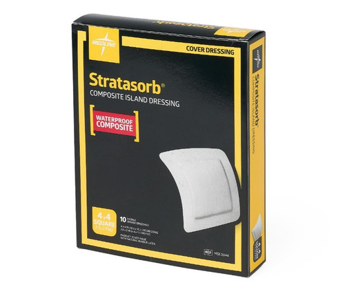 Stratasorb Waterproof Adhesive Island Wound Dressing, 4 x 4 inch