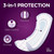 Purple Poise Pads Size 6 Ultimate Absorbency - Long 3-in-1 Protection diagram display
