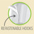 Refastenable hooks