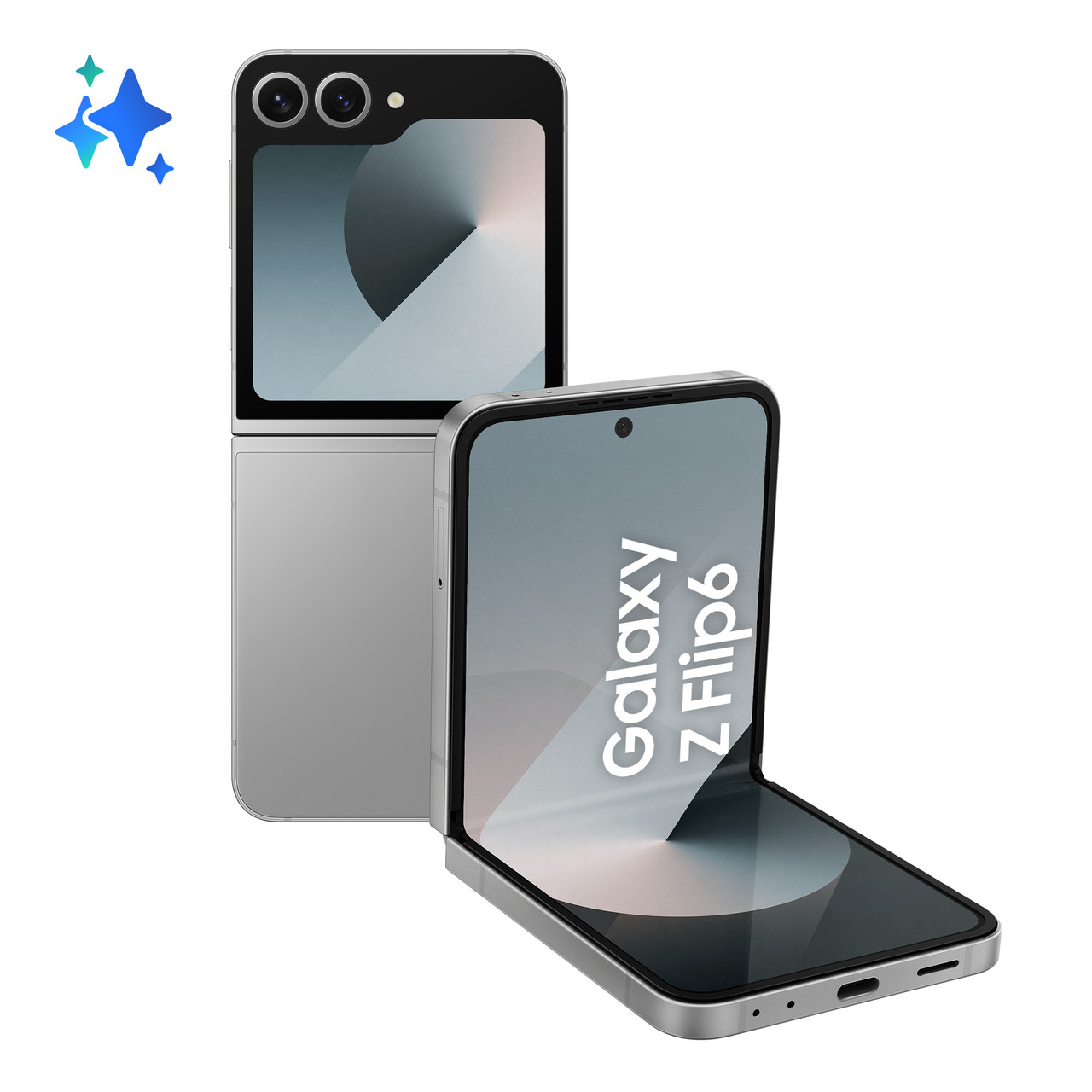 Galaxy Z Flip6 512GB シルバーシャドウ Samsung Galaxy Z Flip6 Smartphone AI, 512GB, RAM 12GB, Display 3,4