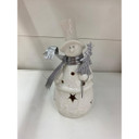 PUPAZZO NEVE H21CM C/LED NATALE BIANCO/SILVER