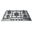 Hotpoint PCN 752 T/IX/HA Nero, Acciaio inossidabile Da incasso 75 cm Gas 5 Fornello(i)