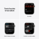 Apple Watch Series 7 GPS + Cellular, 45mm Cassa in Acciaio inossidabile color Argento con Cinturino Sport Galassia