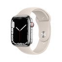 Apple Watch Series 7 GPS + Cellular, 45mm Cassa in Acciaio inossidabile color Argento con Cinturino Sport Galassia