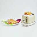 Ariete 155 Tostapane Vintage 2 fette di pane - con pinze - 6 livelli di tostatura - 810 Watt- Acciaio Inox - Linea Vintage - Beige