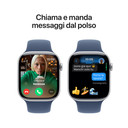 Apple Watch Series 10 Serie 10 GPS 46mm Cassa in Alluminio Color Argento con Denim Sport Band - M/L