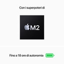 Apple MacBook Air 13": Chip M2 con CPU 8-core e GPU 8‑core, 256GB SSD - Grigio siderale